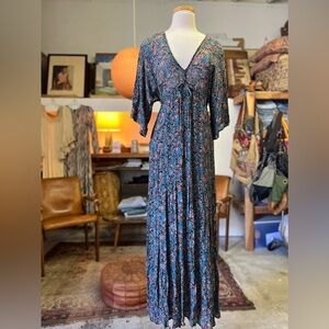 Blu Moon (Planet Blue Venice) Floral Bohemian Maxi Dress M